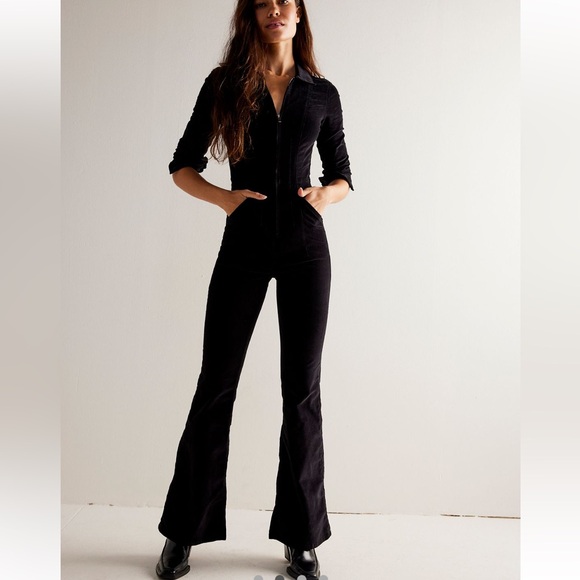 Free People We The Free Jayde Cord Flare Jumpsuit XS